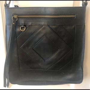 Lucky Brand black leather crossbody purse